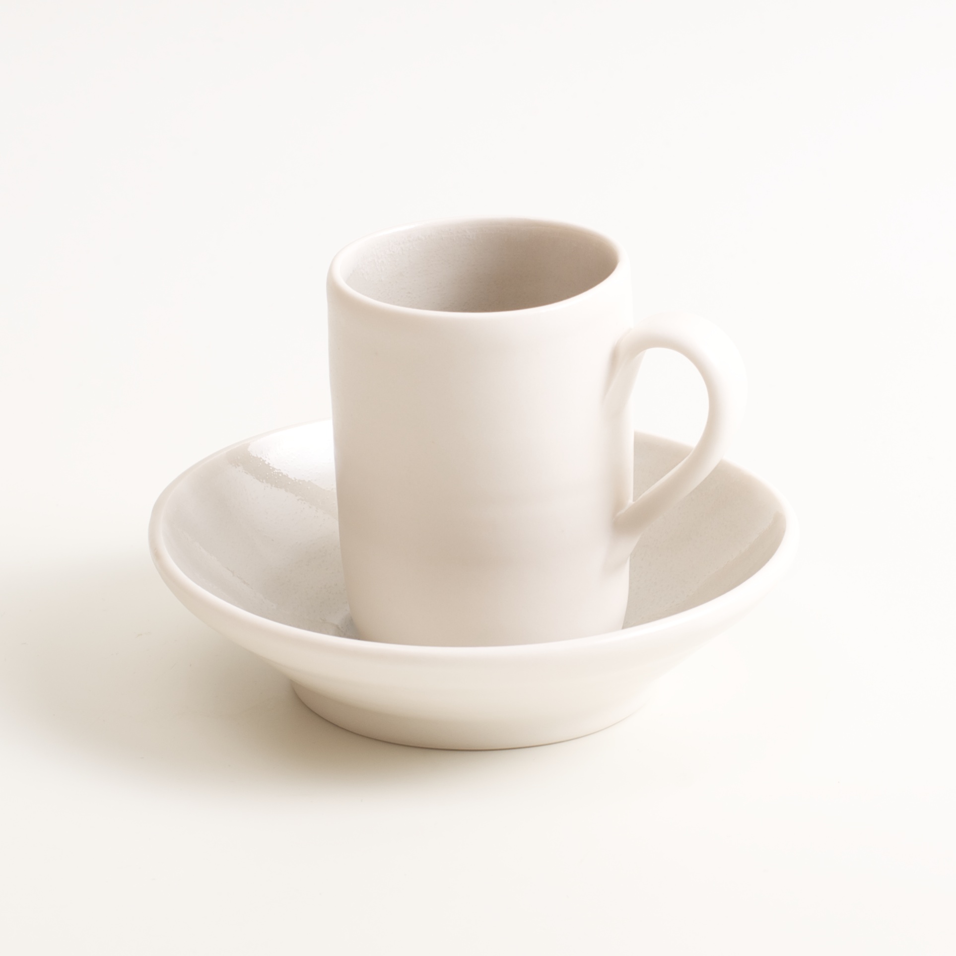 handmade porcelain- espresso cup- coffee cup- saucer- tableware - grey