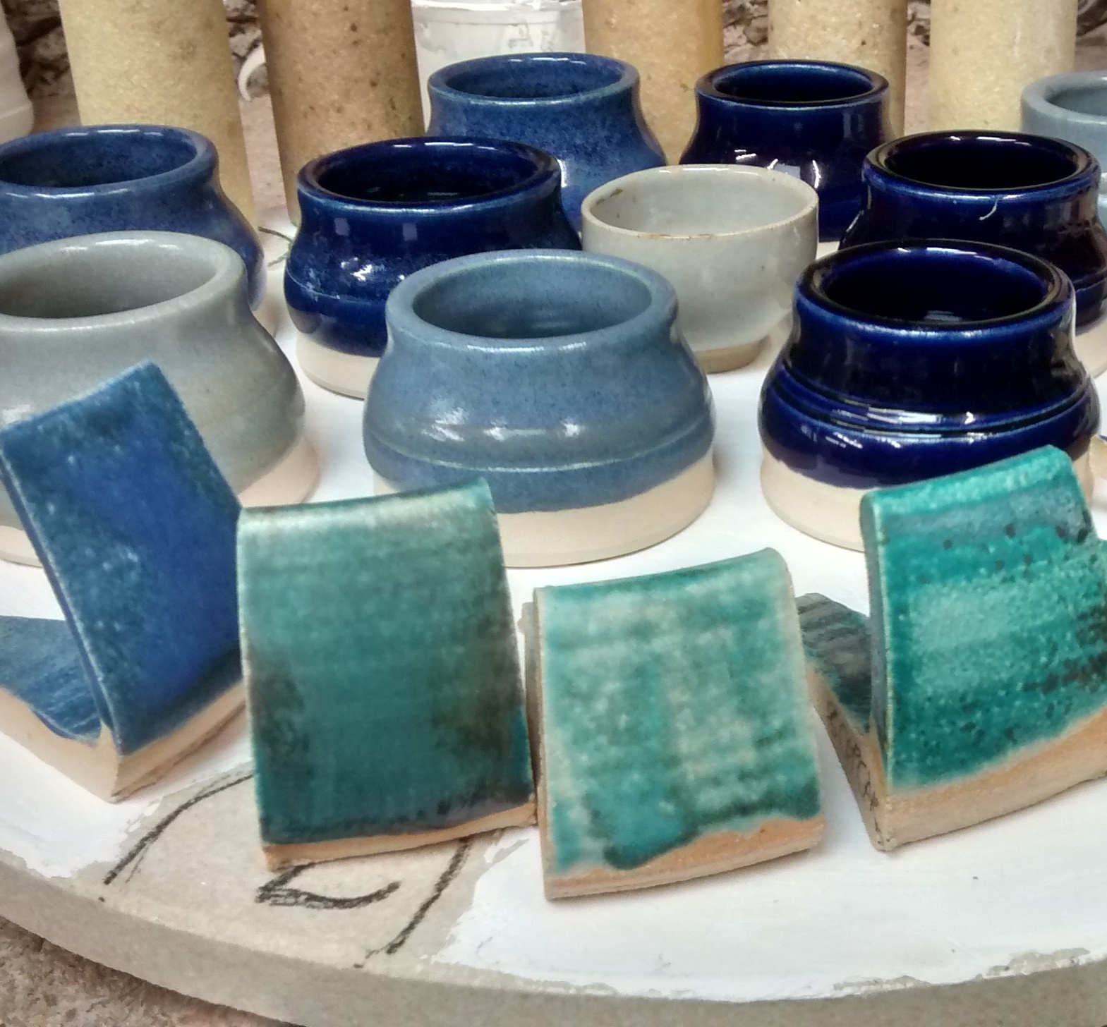 Glaze tests, Linda Bloomfield Glaze Course