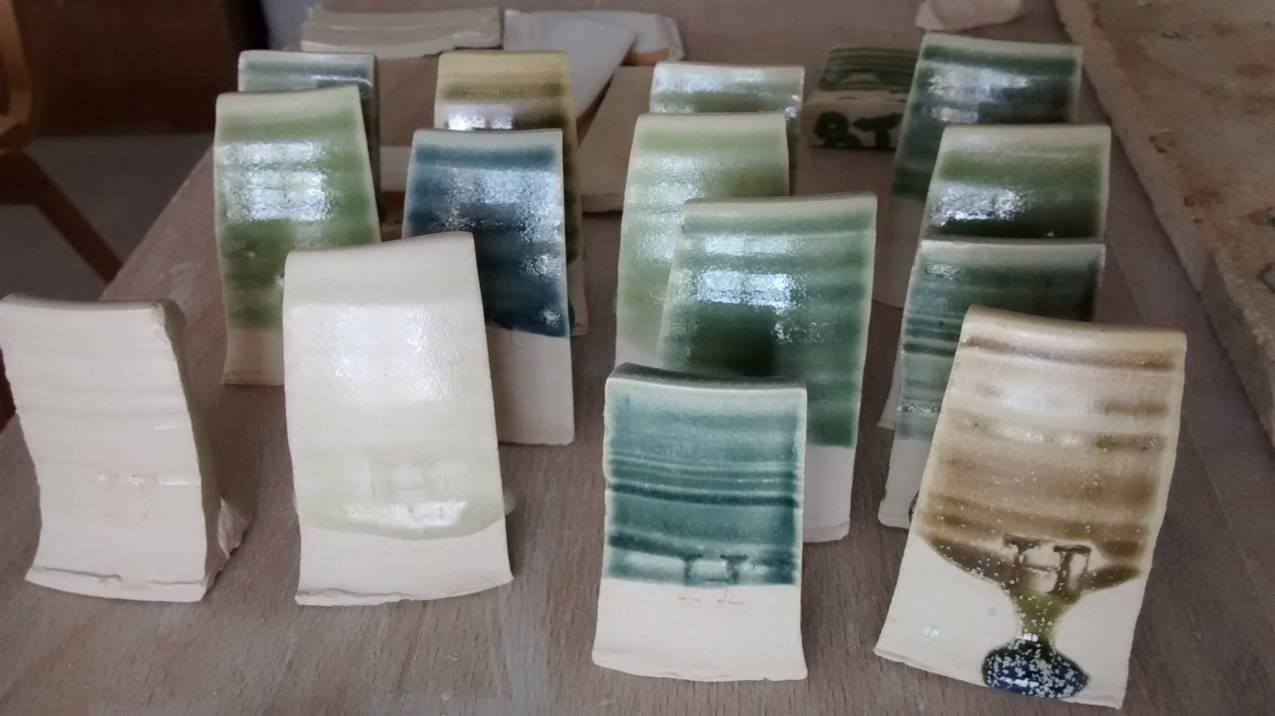 test tiles, glaze tests, glaze, pottery