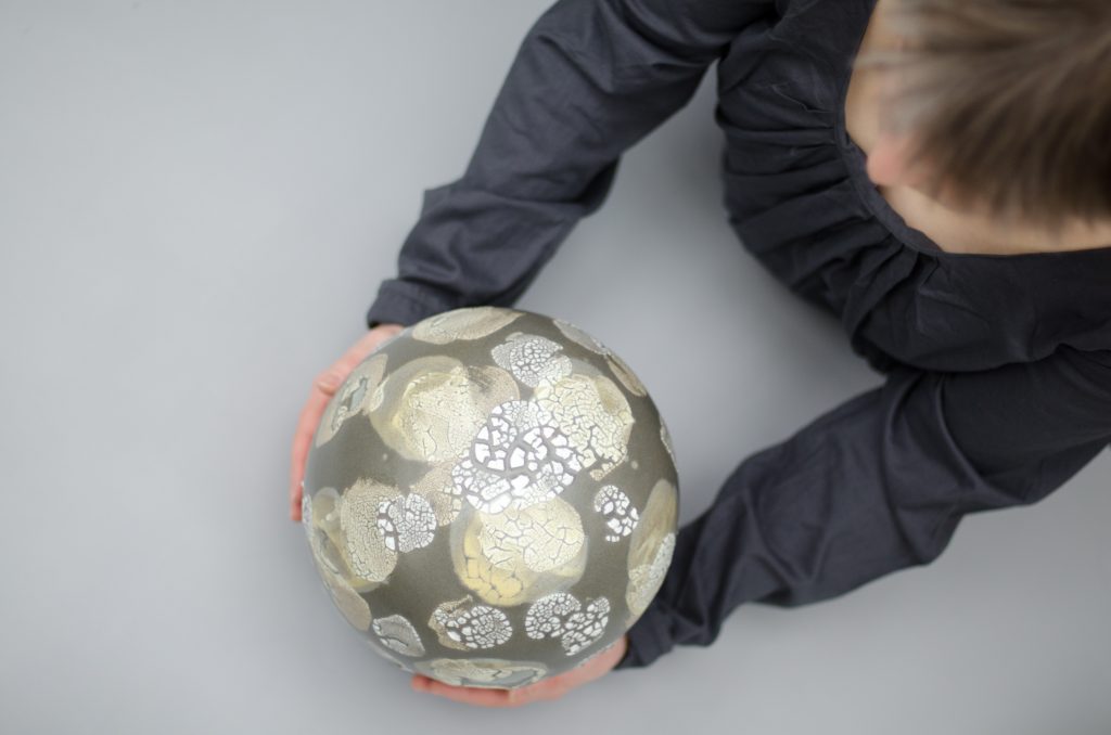 Lichen-glazed porcelain sculptural form